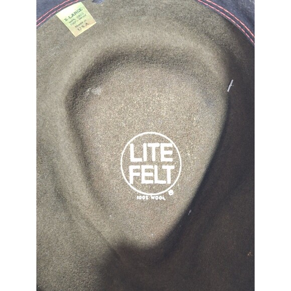 Vintage Bonner Lite Felt Wool Indiana Jones Fedora Mens XL Green Made In USA - Picture 6 of 8